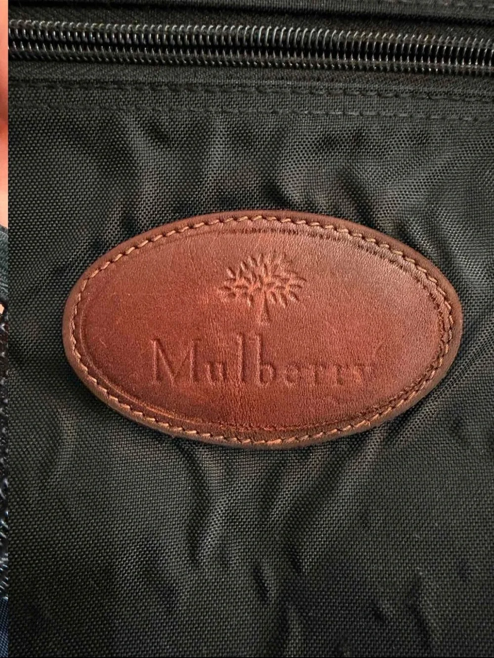 Mulberry Black Backpack with Brown Leather Trim